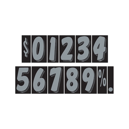 Car Dealer Depot 7 1/2" Silver & Black Adhesive Windshield Numbers: 0 Pk 206-0